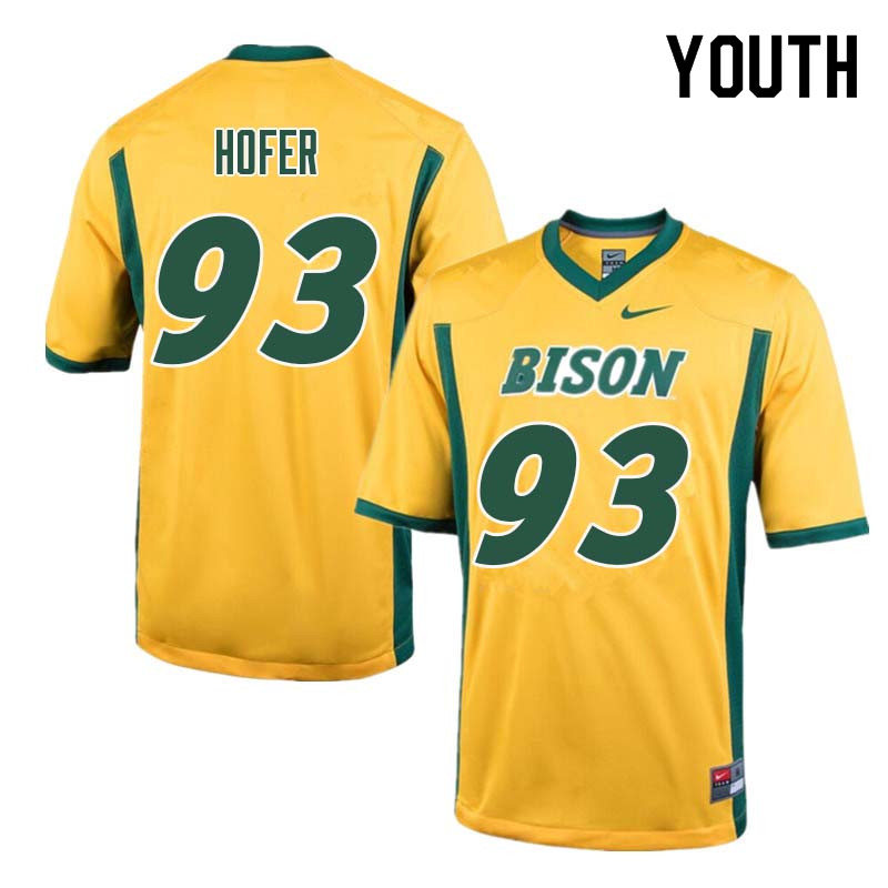 Youth #93 Caleb Hofer North Dakota State Bison College Football Jerseys Sale-Yellow